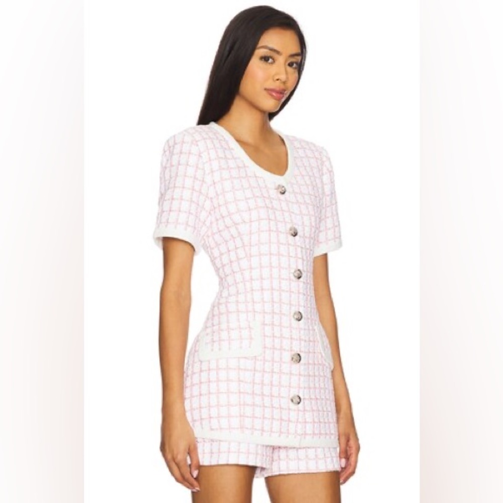 Maude Club Frances Jacket in Pink & White Tweed Size S NWT - Picture 3 of 12